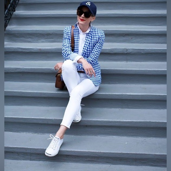 Petite Campbell Blazer in Cobalt Blue Gingham - Picture 11 of 11